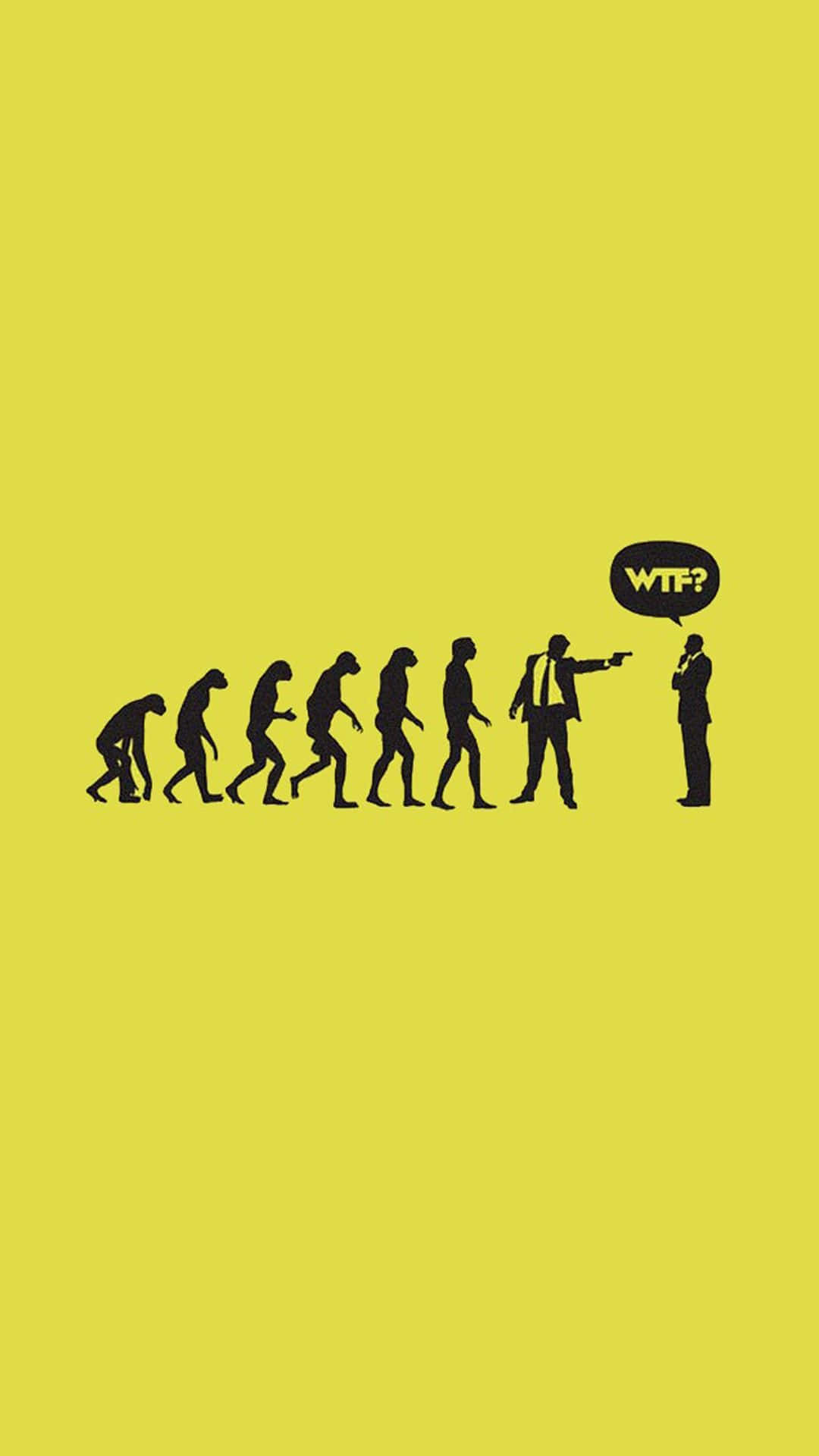 Download Yellow Wtf Human Evolution Funny Lock Screen Wallpaper |  
