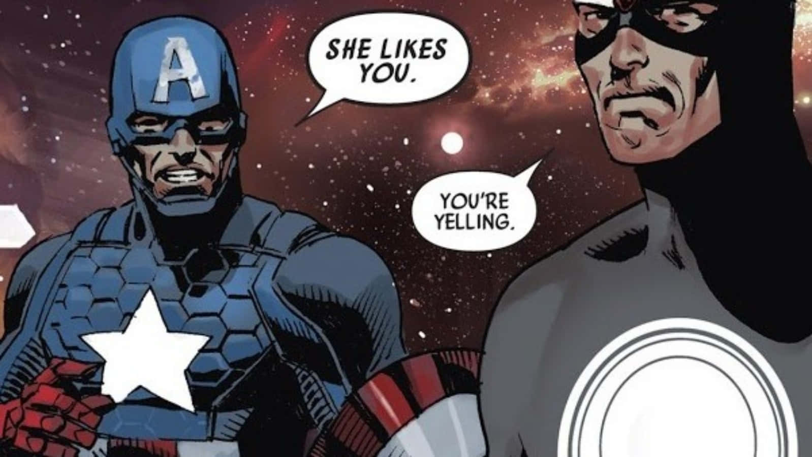 Lustiges Bild Von Marvel's Captain America Und Black Bolt