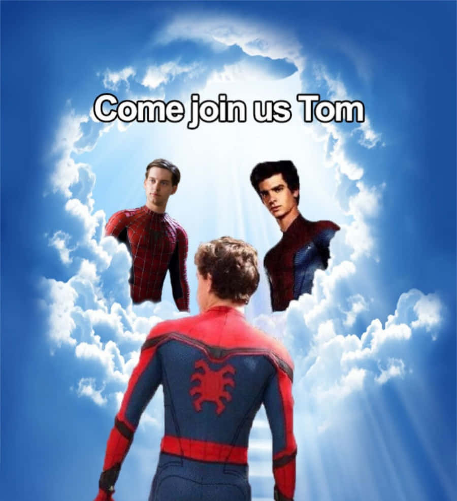 Funny Marvel Spider-man Calling Tom Holland In Clouds Picture