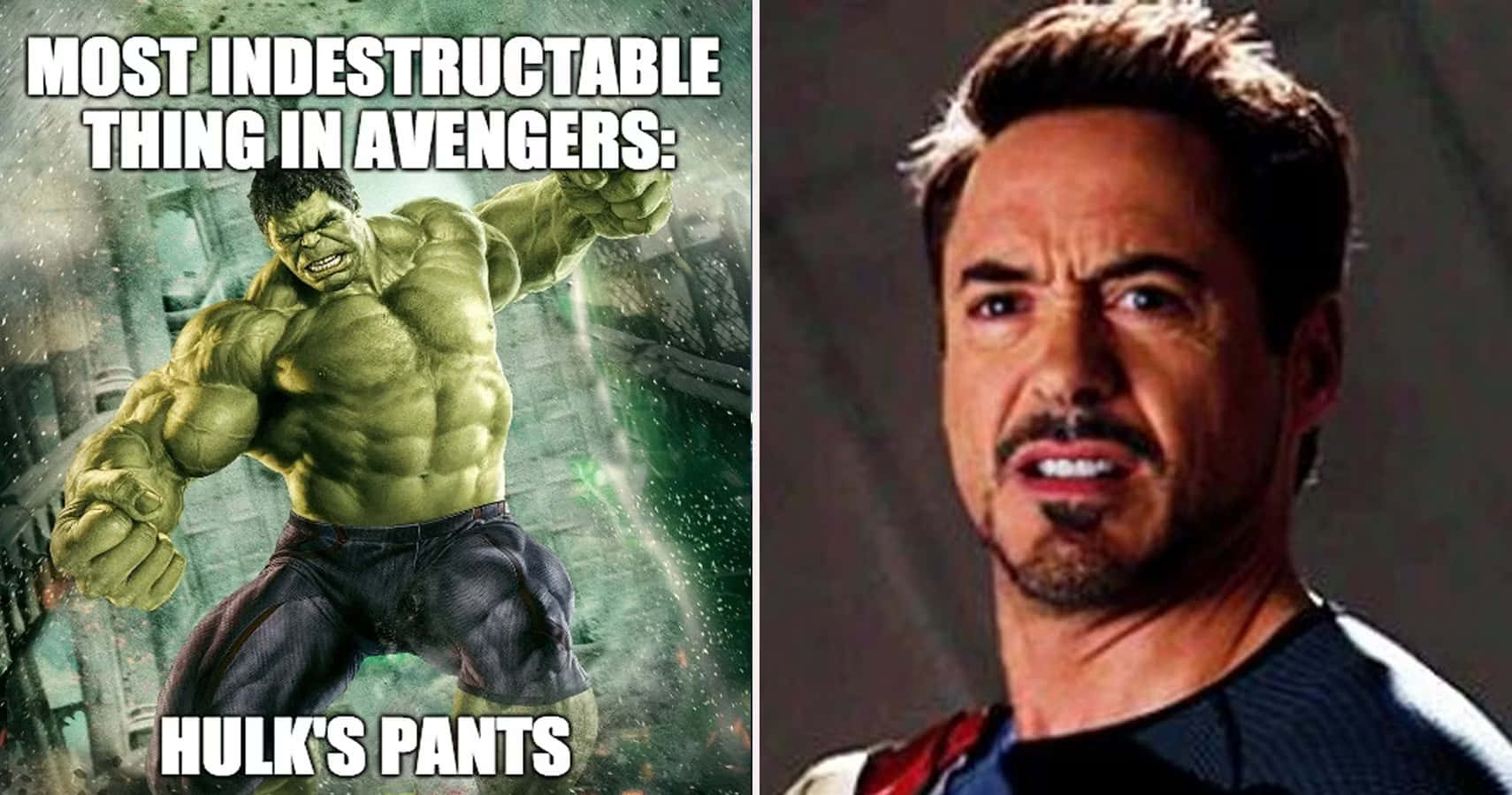 Funny Marvel Meme Hulk Tony Stark Disgusted Picture