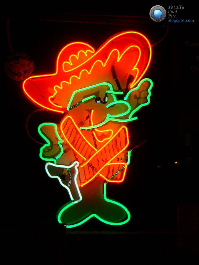 Funny Mexican Neon Lighting In Mexico