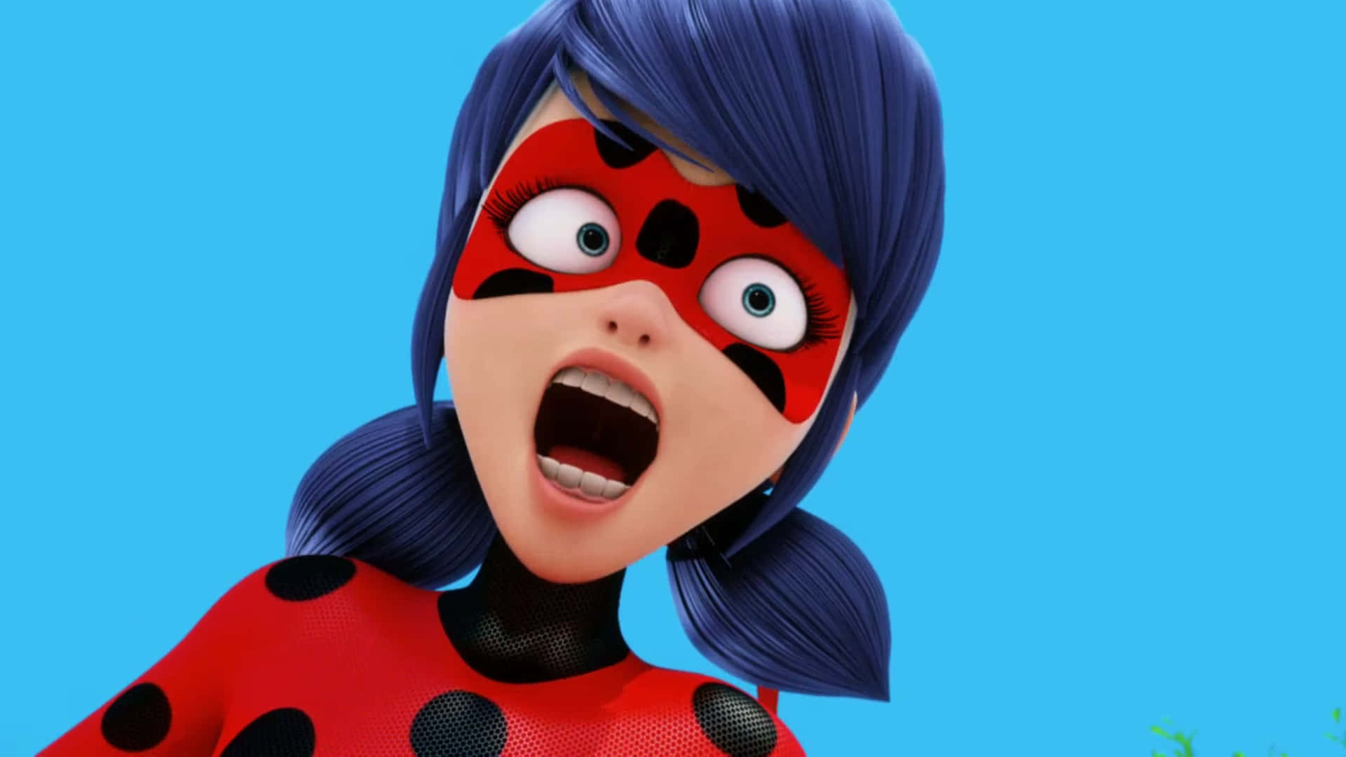 Funny Miraculous Ladybug Funny Face Blue Background Picture