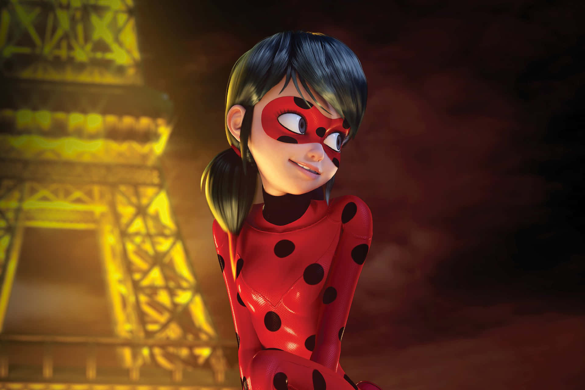 Imagendivertida De Miraculous Ladybug En La Torre Eiffel De Noche