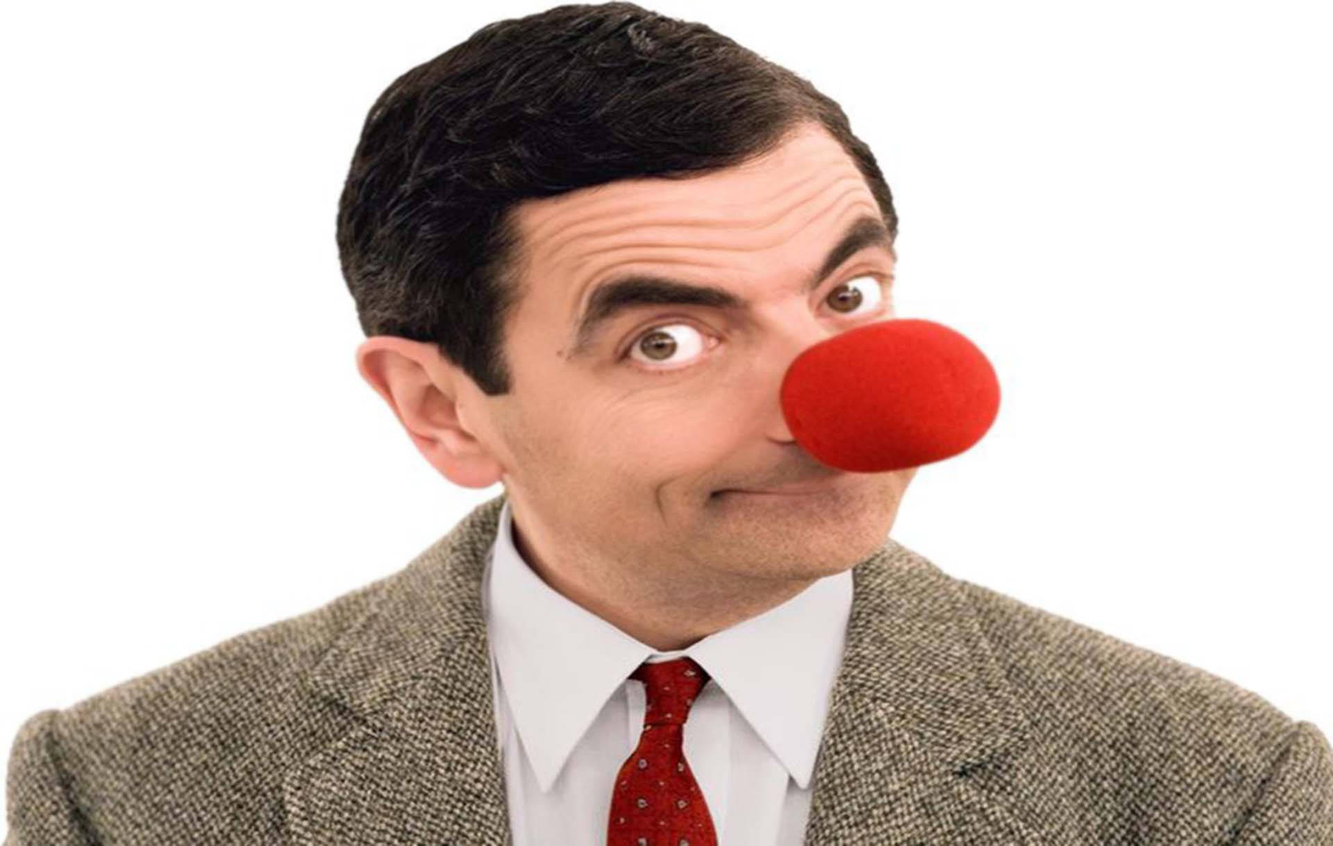 Funny Mr. Bean Red Nose Background