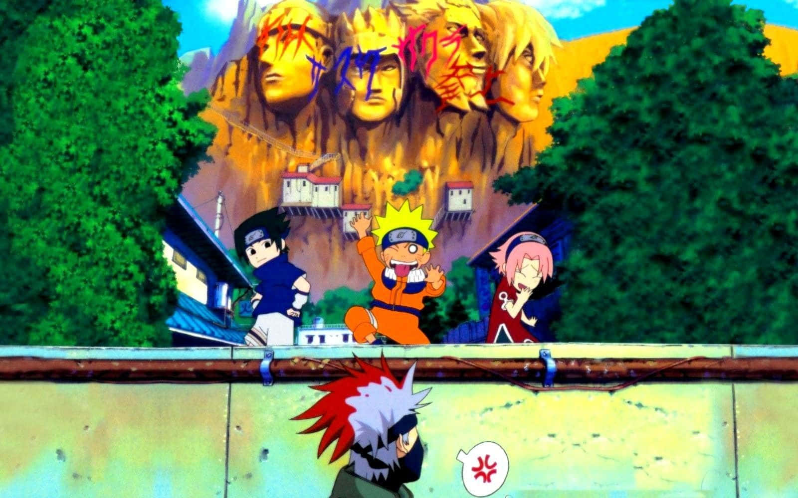 Sjove Naruto Team 7 grafisk kunsttapeter Wallpaper