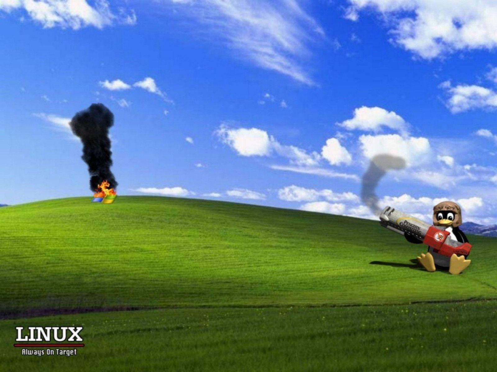 Funny Official Mascot Tux Linux Desktop Wallpaper