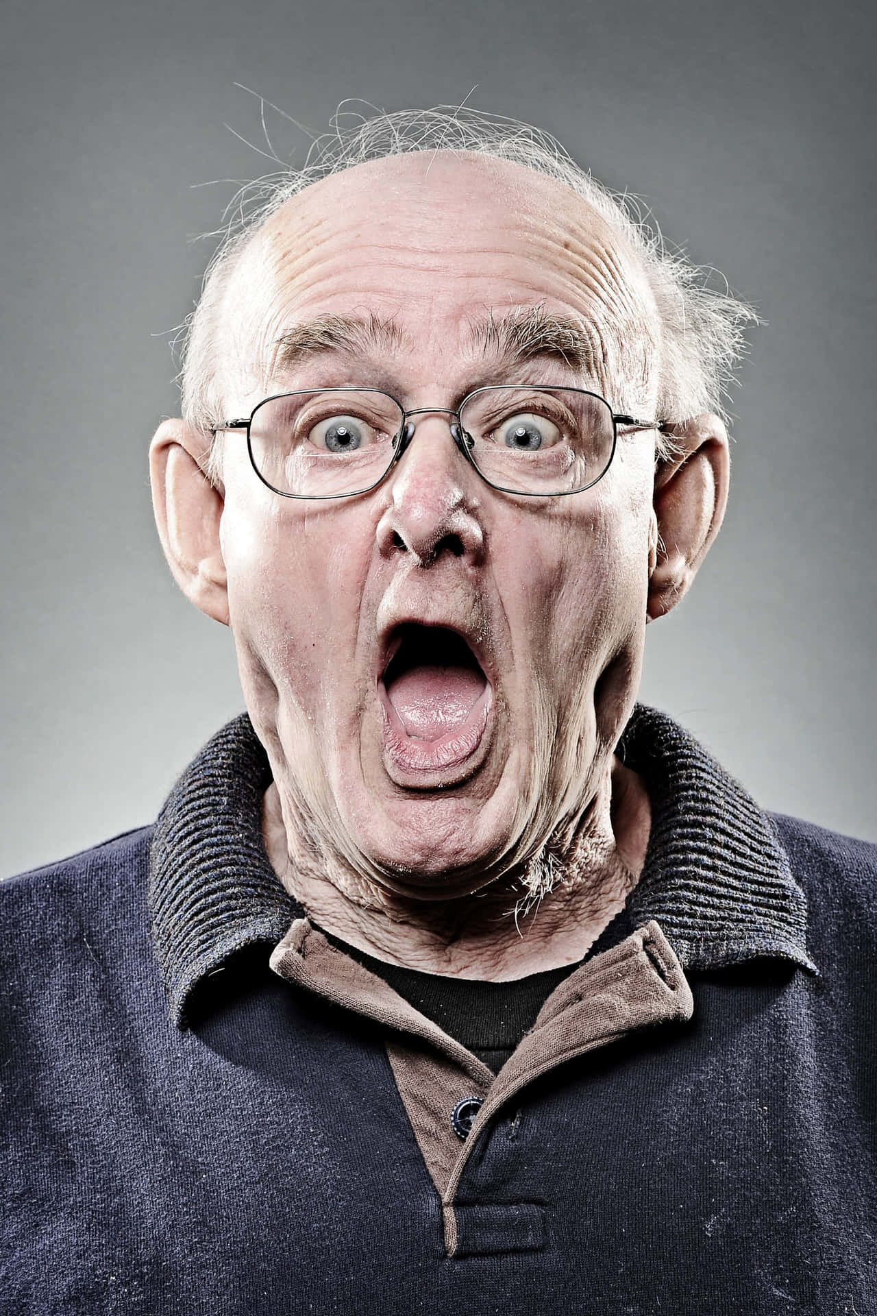 Funny Surprised Old Man Picture