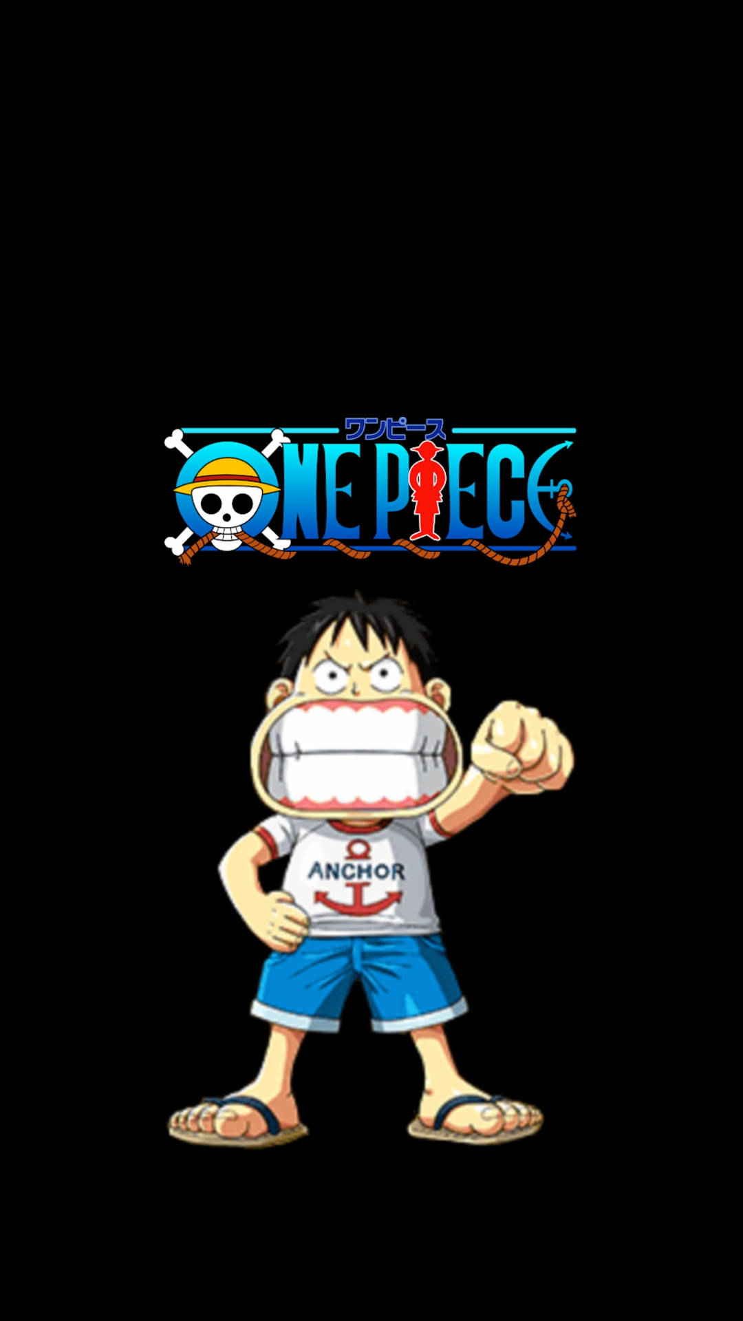 Funny One Piece Kid Luffy PFP Big Teeth Wallpaper