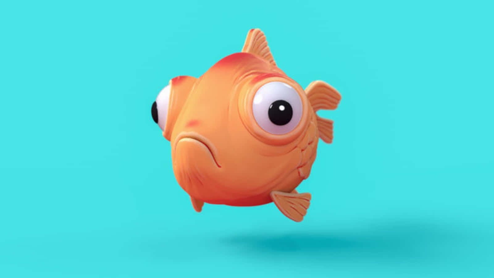 Funny Orange Cartoon Fish Picture