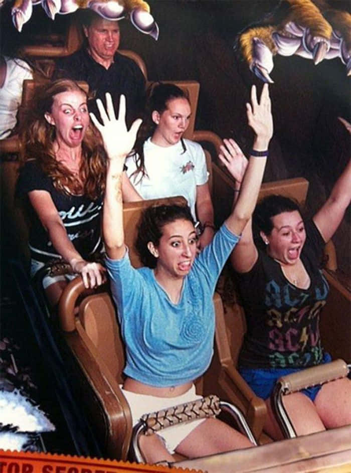 Funny People Roller Coaster Ride Reactions Picture