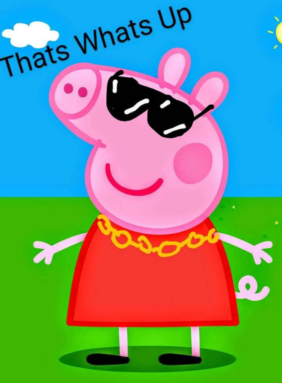 Herlig Peppa Pig Cool Shade Billede Tapet