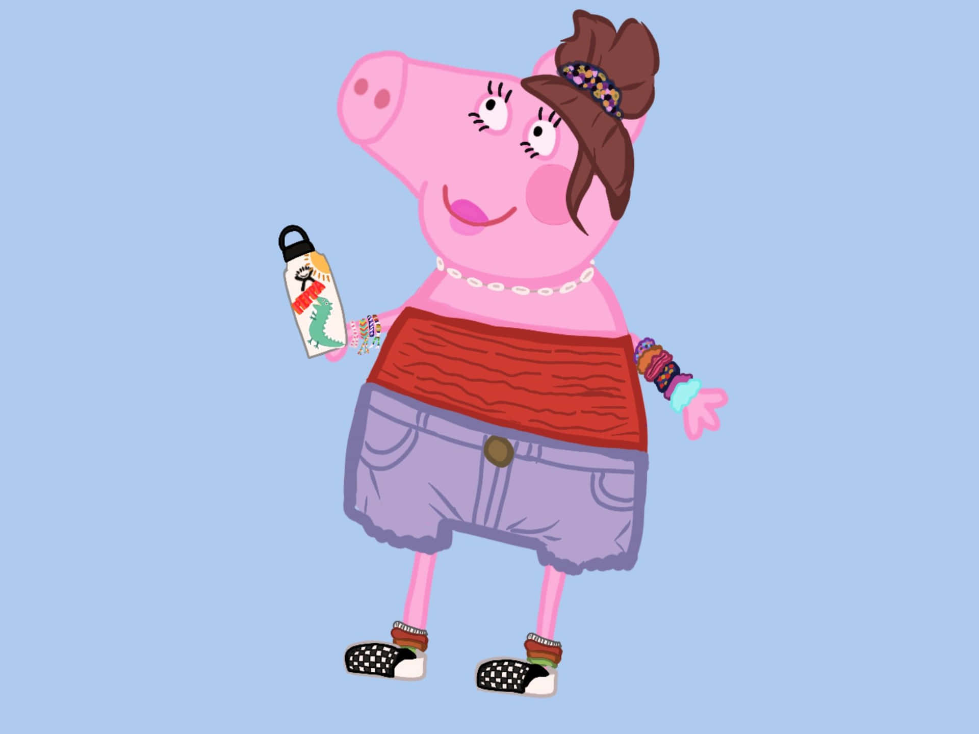 Funny Peppa Pig Jeans Sports Picture