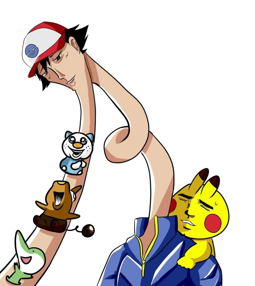 Funny Pokemon Ash Elongated Neck Picture