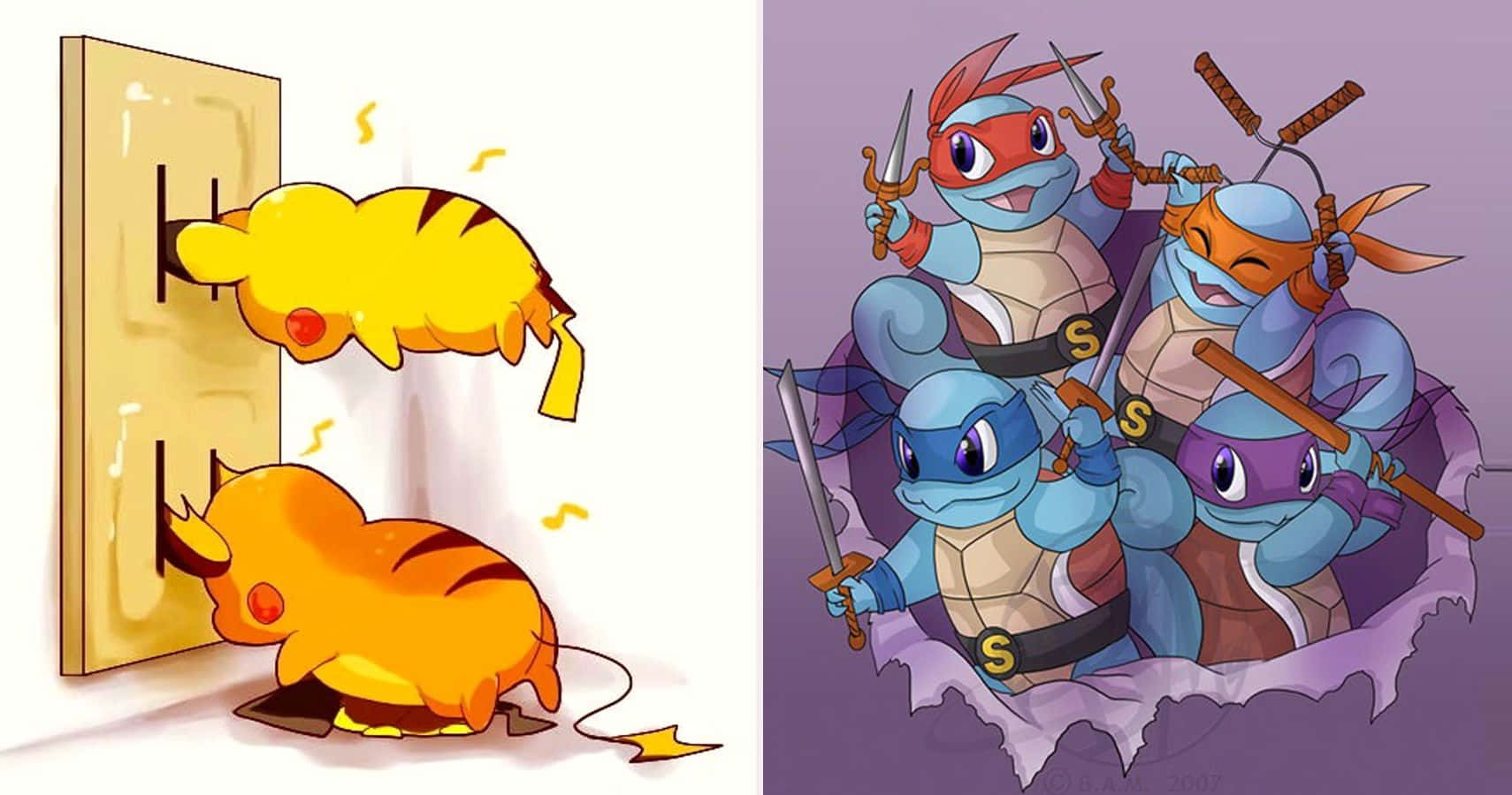 Funny Pokemon Ninjas And Pikachu Picture