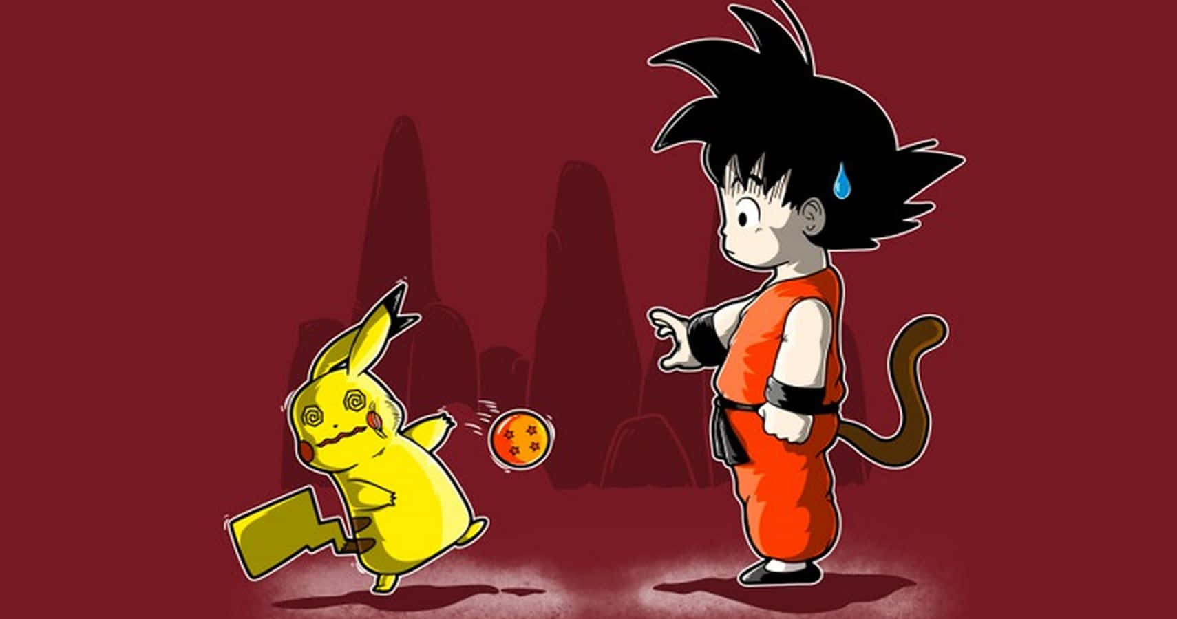 Funny Pokemon Pikachu And Goku Picture