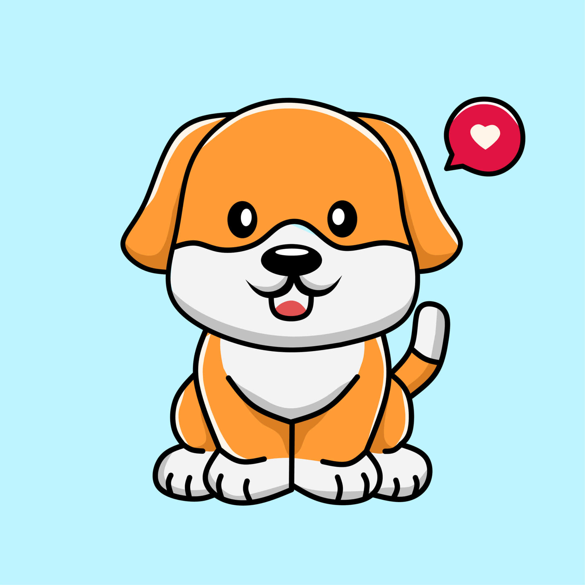 Funny Puppy Cartoon Heart Speech Bubble Picture