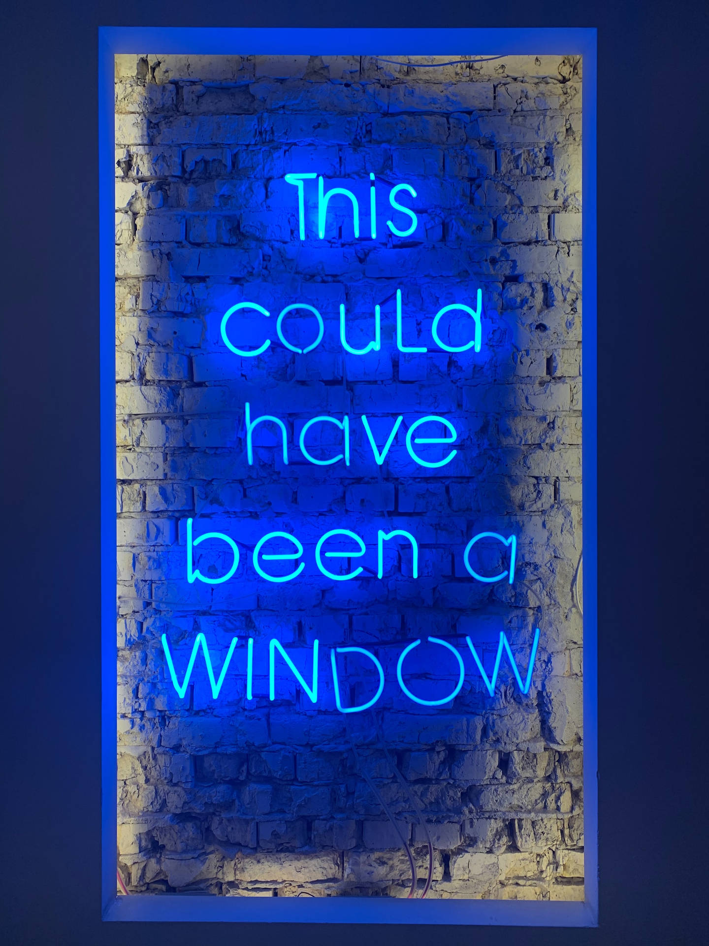 Citaçãoengraçada Em Neon Azul Iphone. Papel de Parede