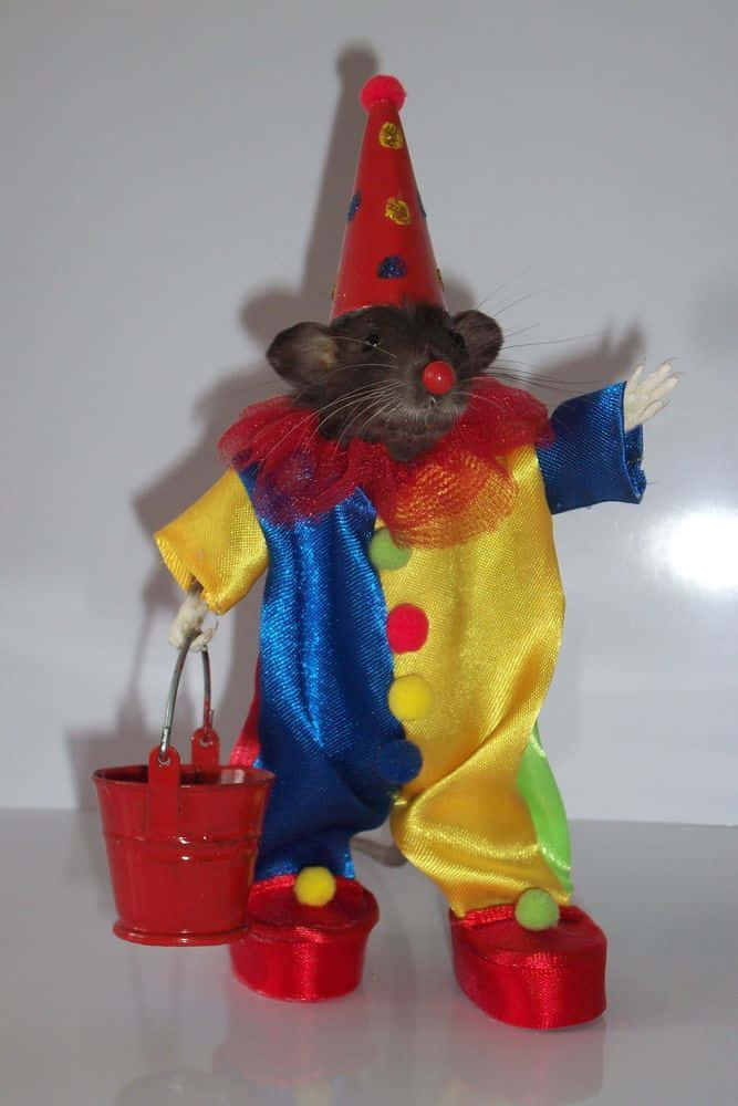 Funny Rat Wearing Clown Costume Picture