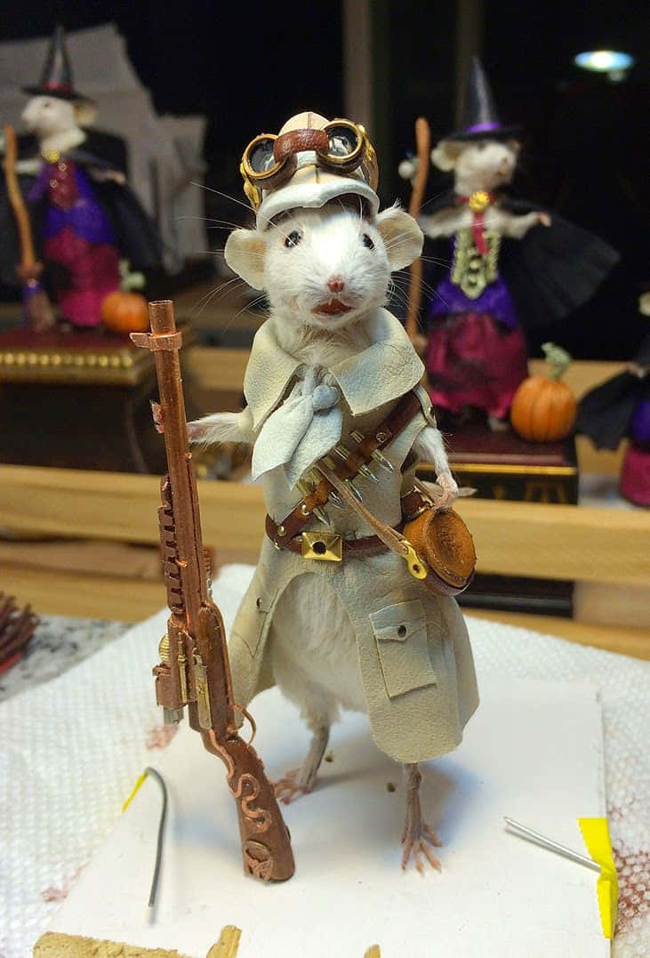 Funny Rat With Gun Picture