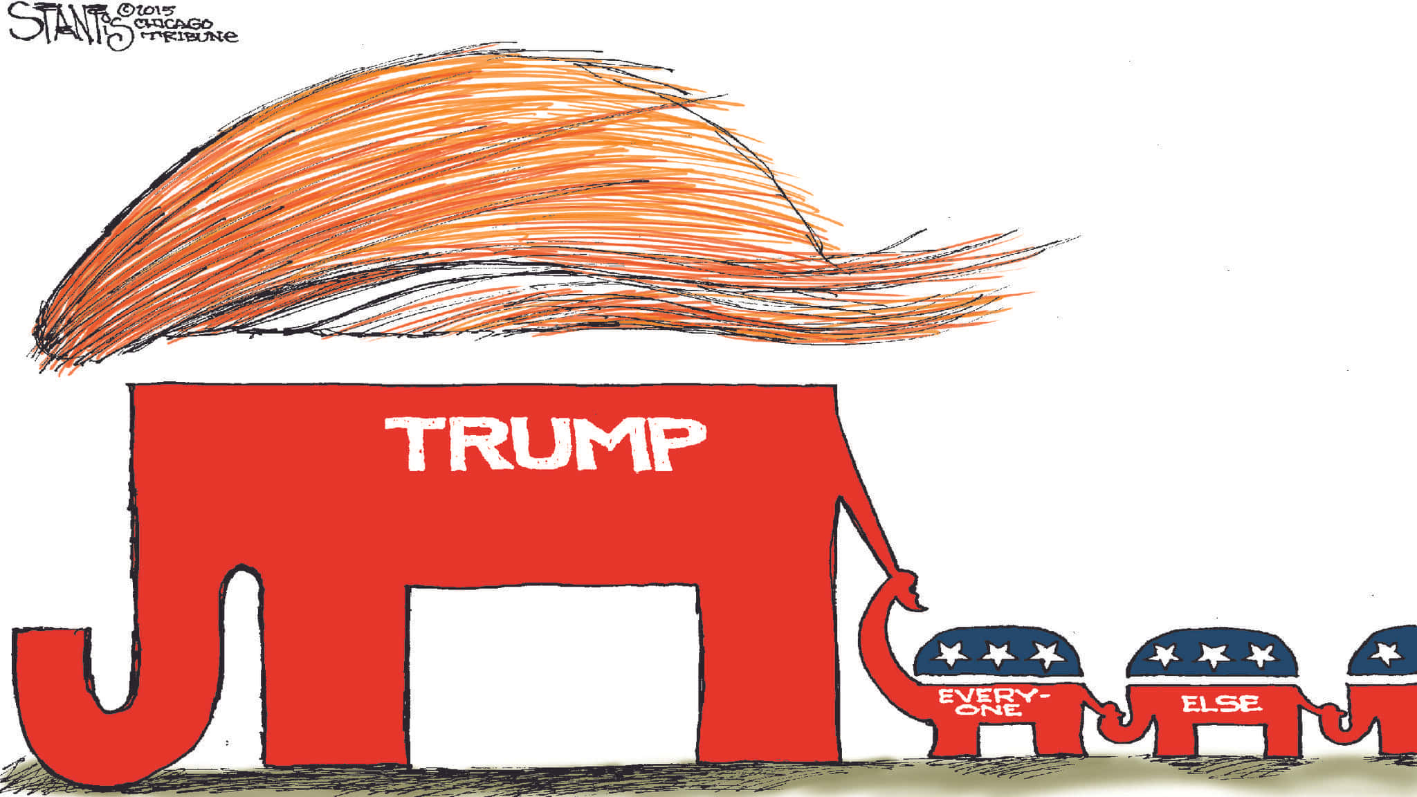 Funny Republican Elephant Illustration Wallpaper