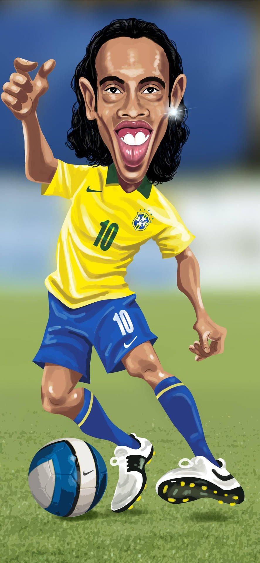 Funny Ronaldinho Caricature Wallpaper