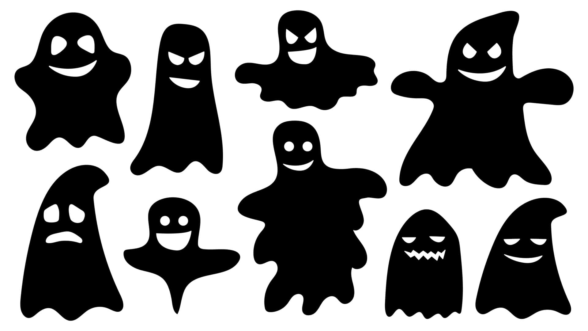 Funny Scary Black And White Ghosts Picture