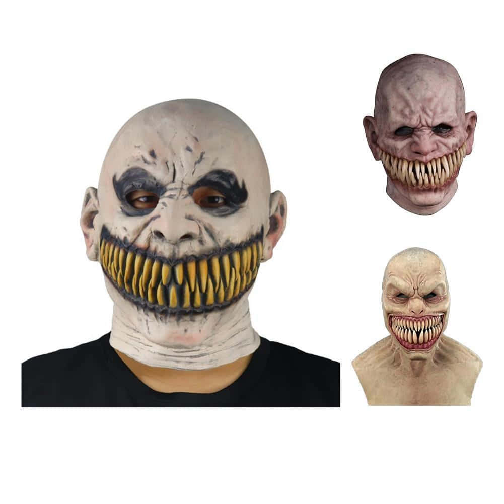 Lustigesbild Einer Gruseligen Maske Mit Scharfen Zähnen