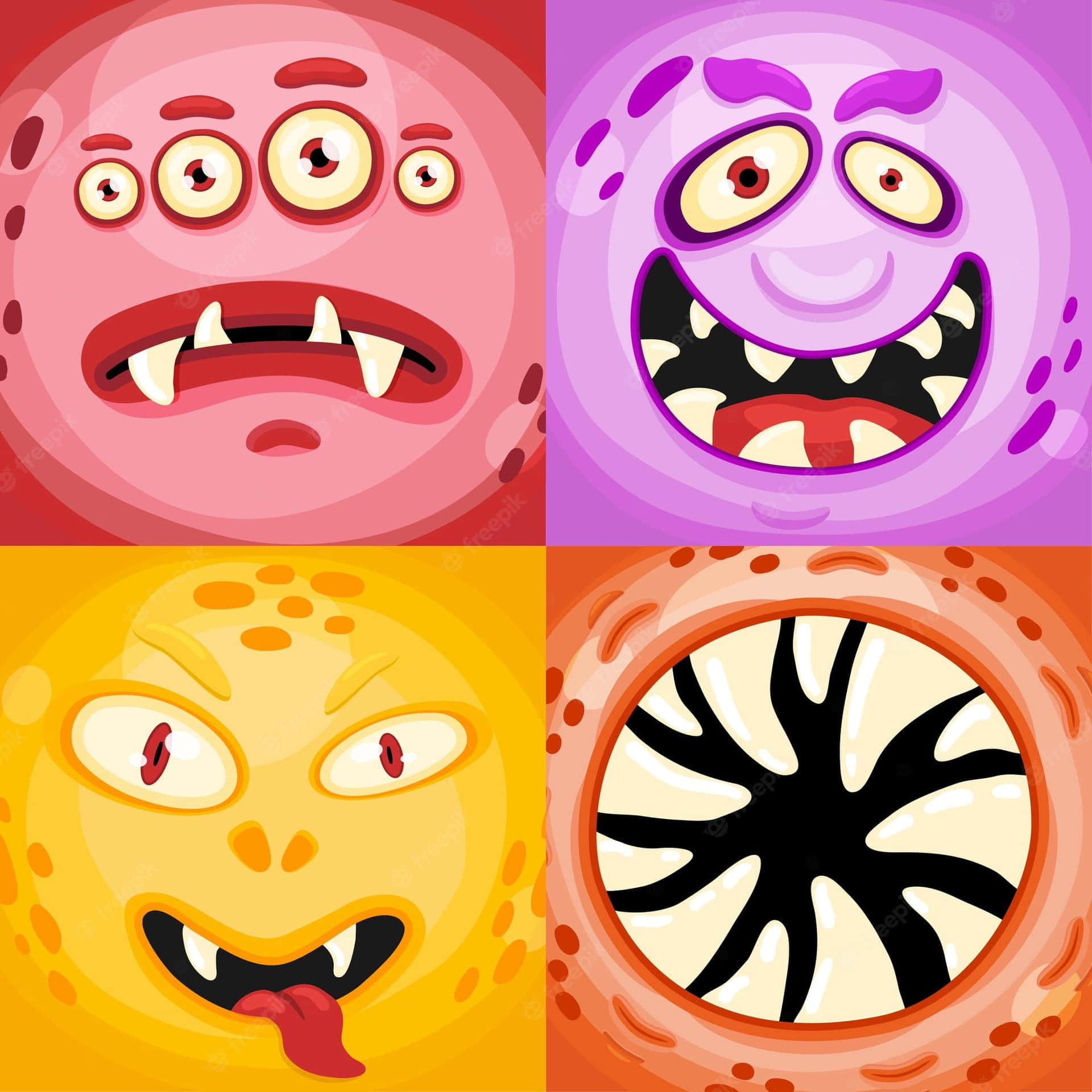 Funny Scary Colorful Monster Collage Picture