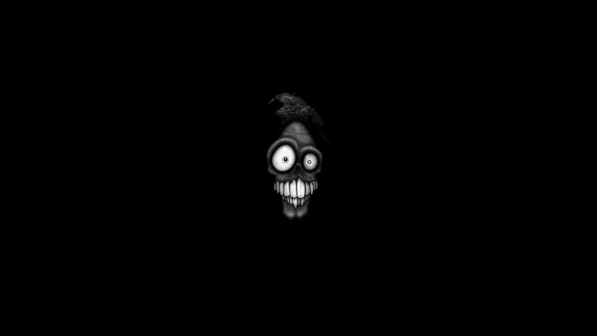 Funny Scary Black Aesthetic Cartoon Skull Picture