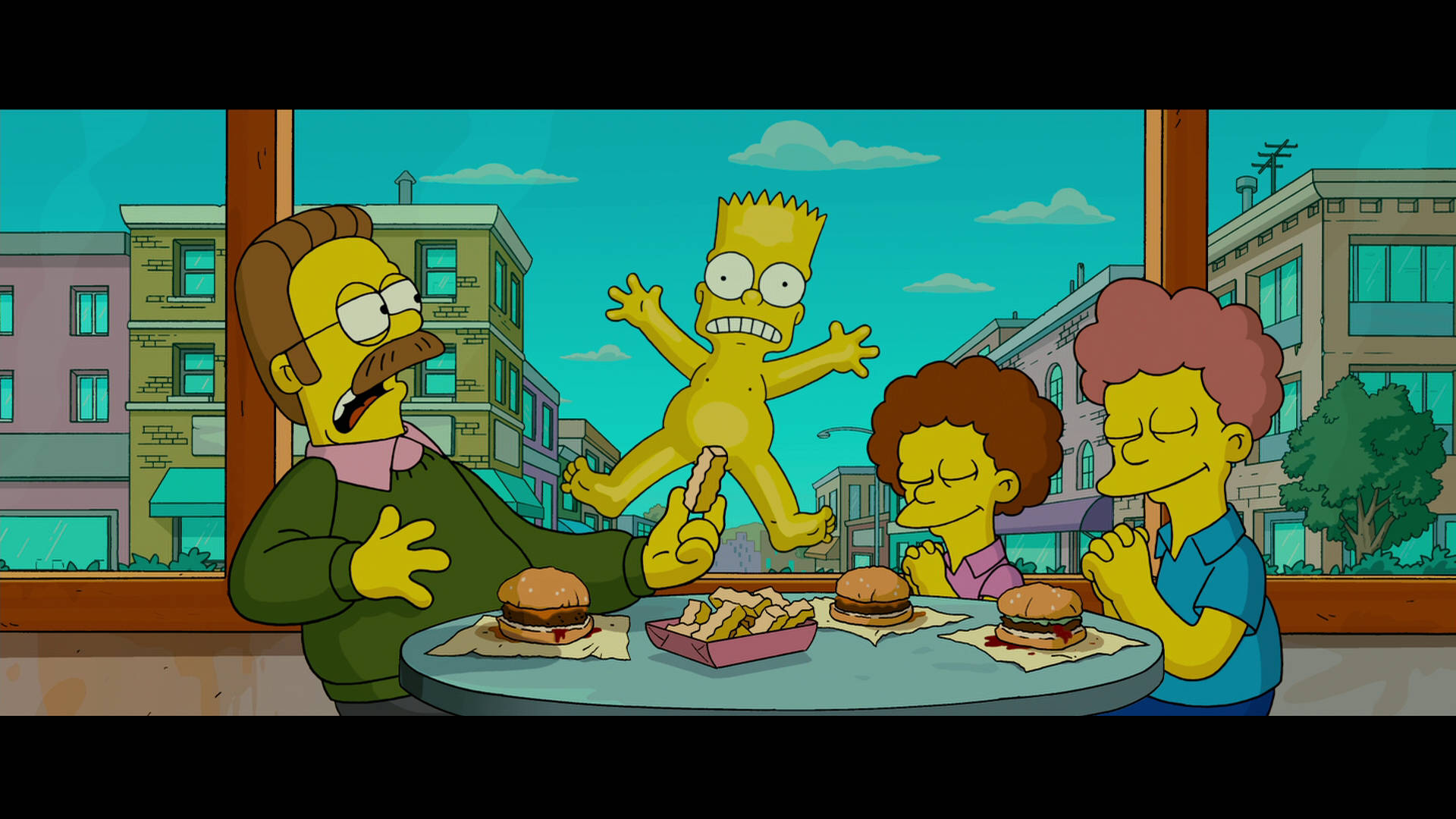 Sjov scene fra Simpsons-filmen Wallpaper