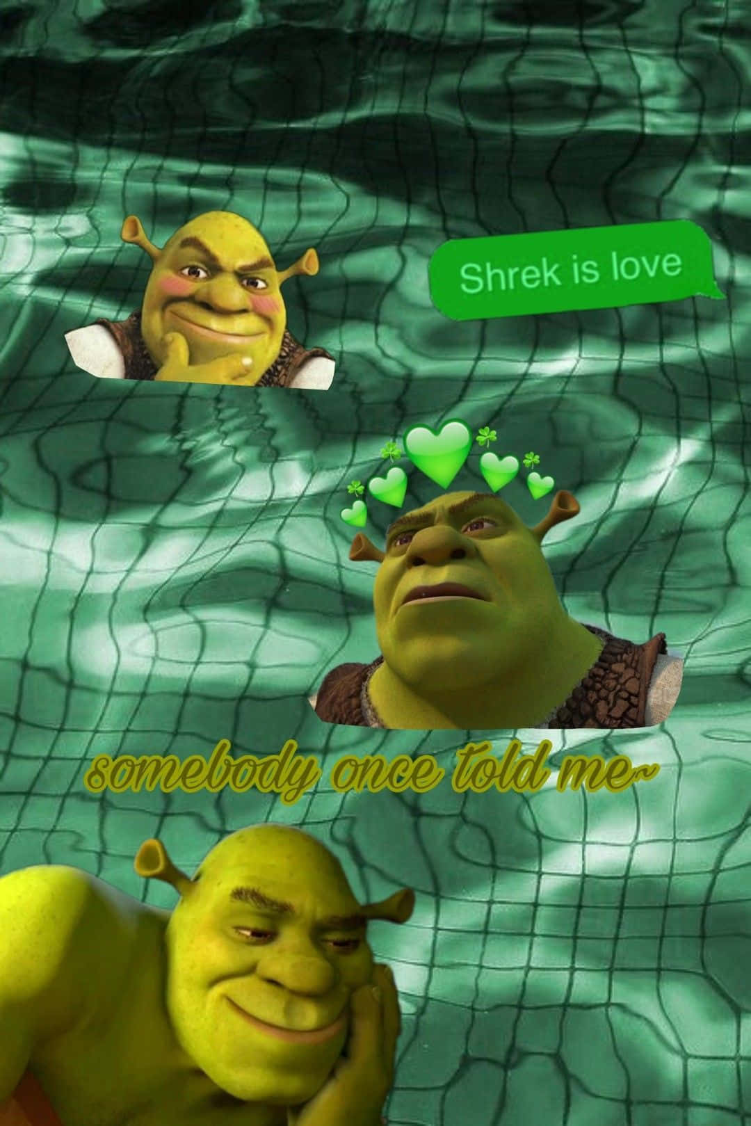 Download Funny Shrek Is Love Cringe Edit Wallpaper 