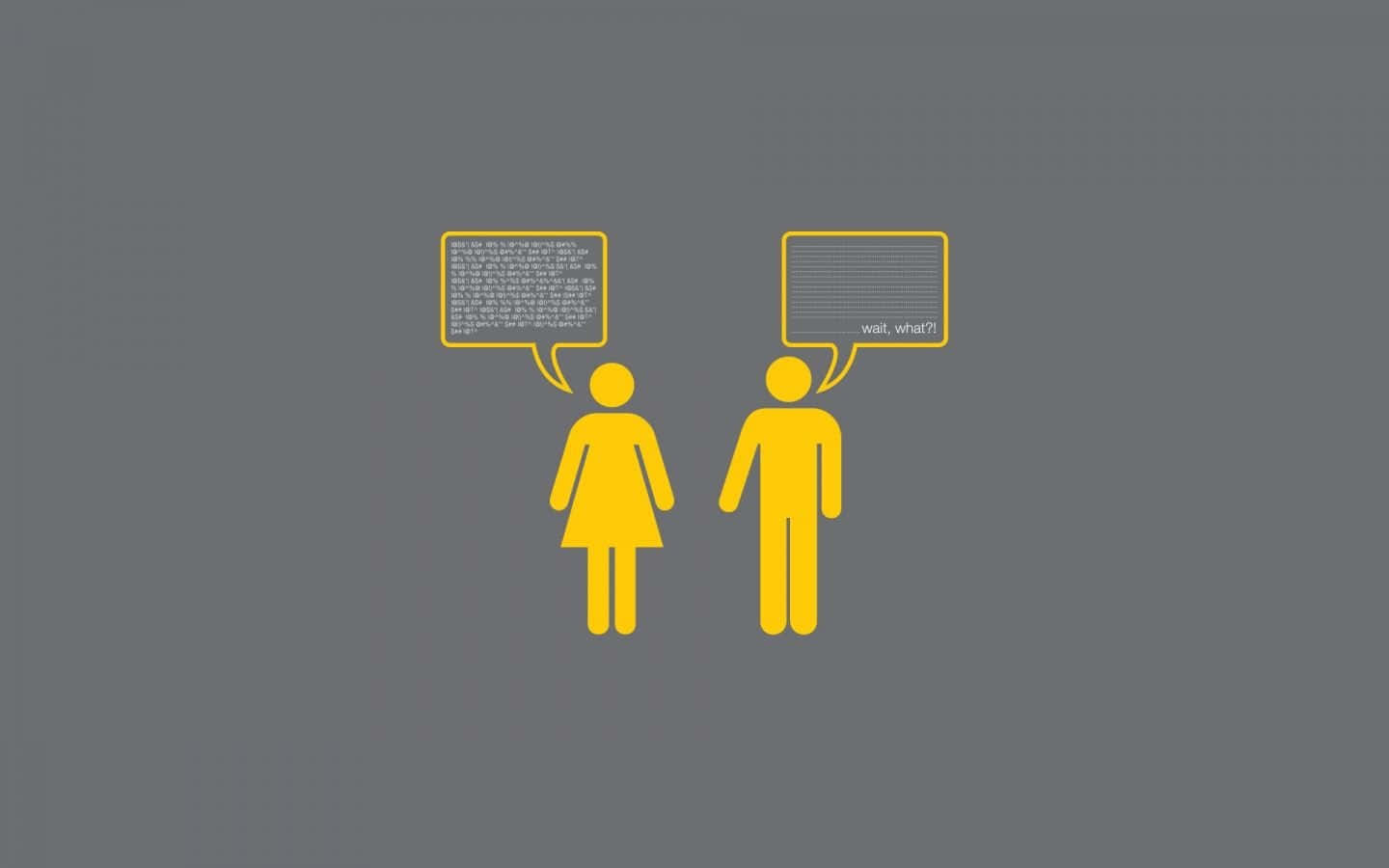 Mand og kvinde samtale sjov simpel skrivebordsbaggrund Wallpaper