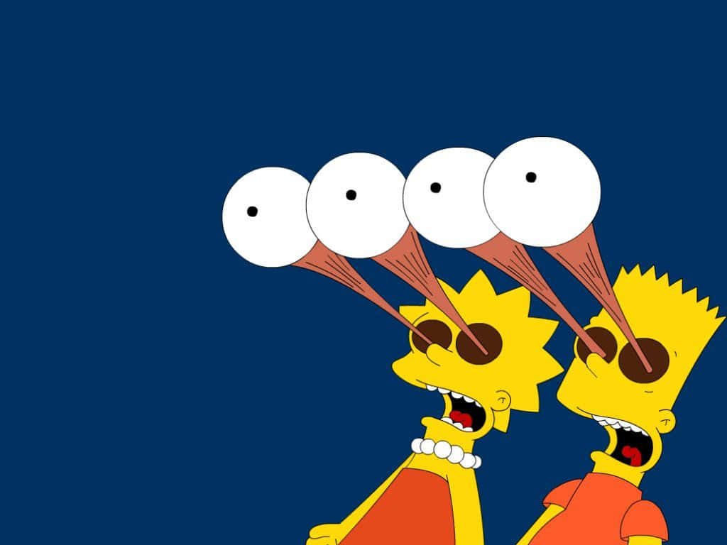 Ojosdivertidos De Lisa Y Bart Simpson Fondo de pantalla
