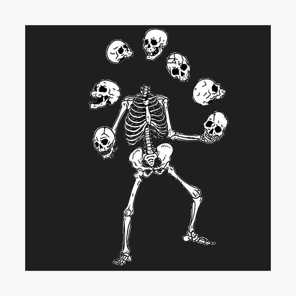 Funny Skeleton Juggling Heads Picture