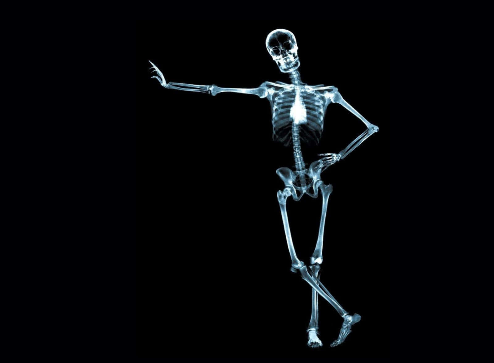Funny Skeleton Glowing Xray Picture