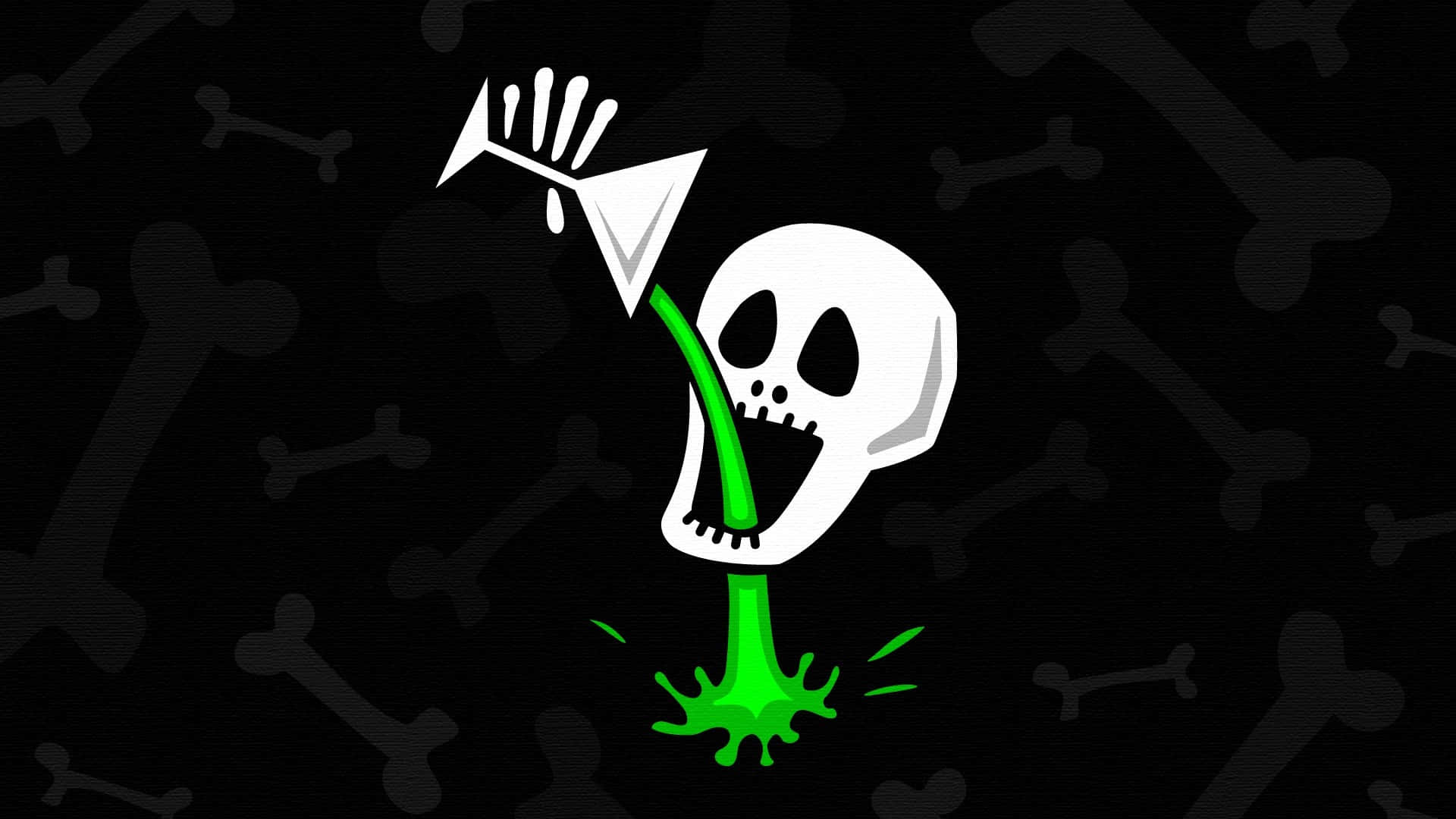 Funny Skeleton Drinking Poison Picture