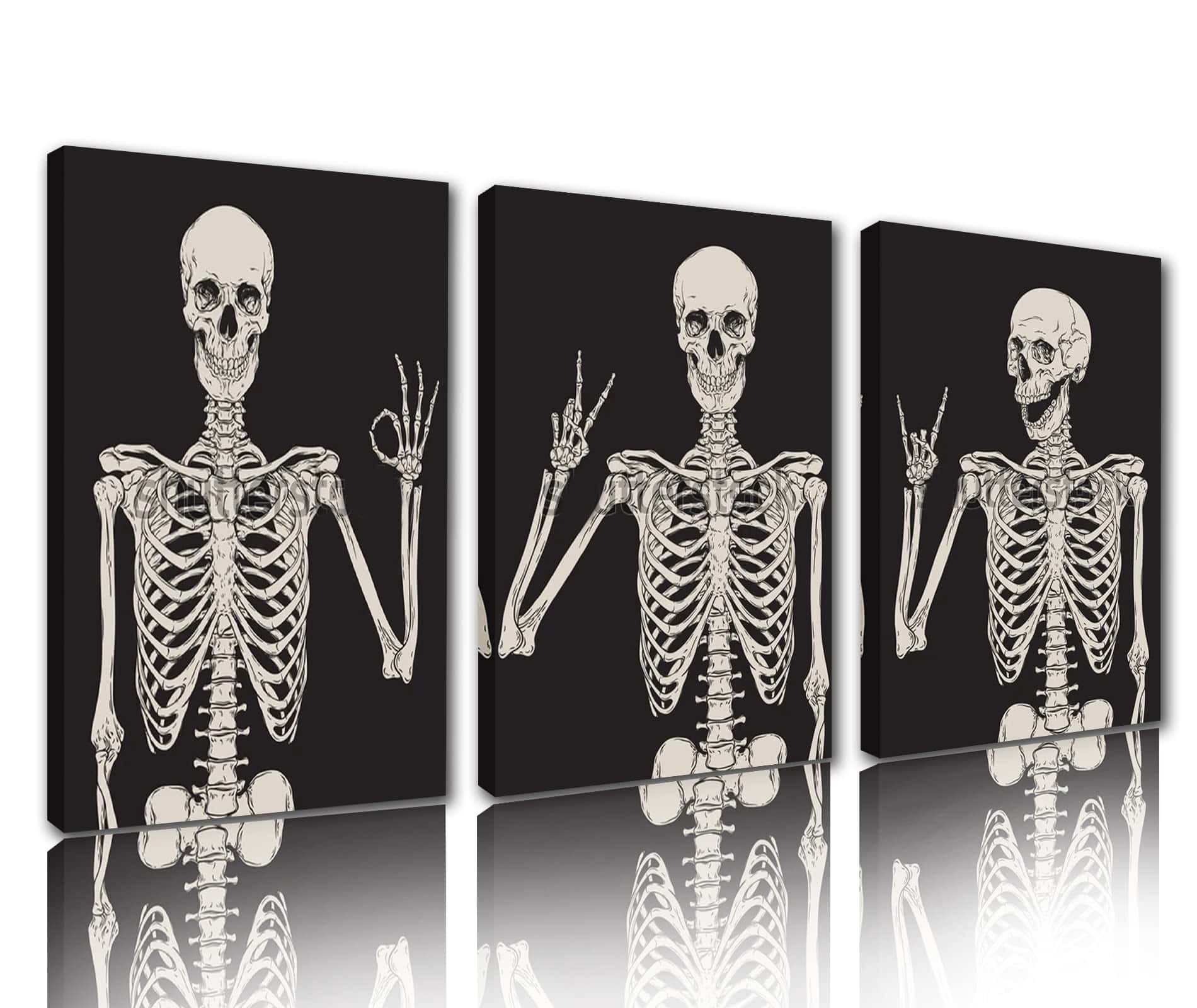Funny Skeleton Hand Signs Picture