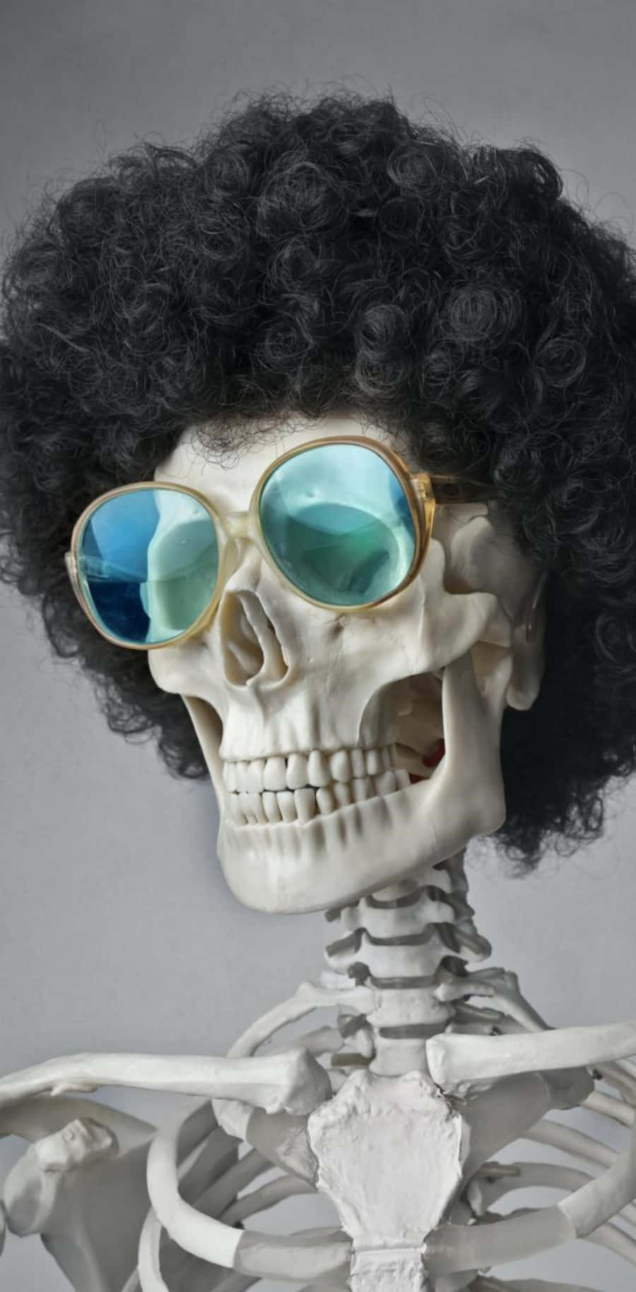 Funny Skeleton Curly Hair Glasses Pictures