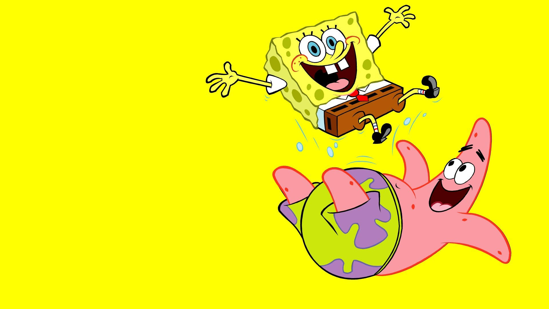Sjov SpongeBob og Patrick hop Wallpaper Wallpaper