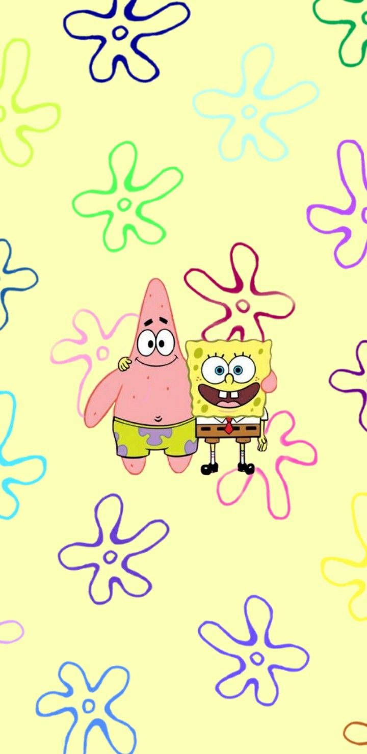 Funny Spongebob Beside Patrick Wallpaper