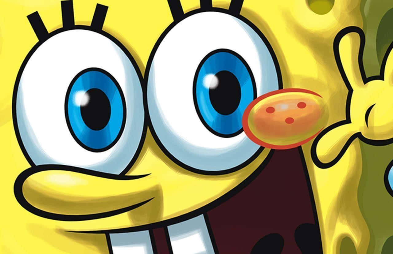 Spongebob showing his classic goofy grin