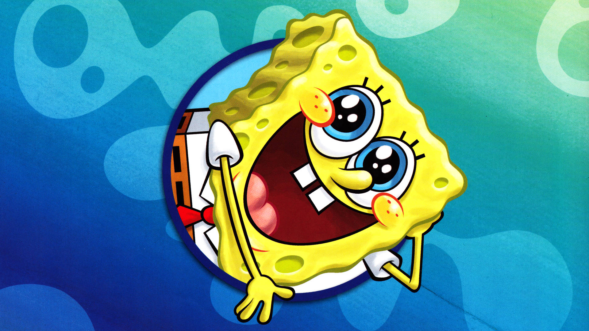 Funny Spongebob With Sparkly Eyes Wallpaper
