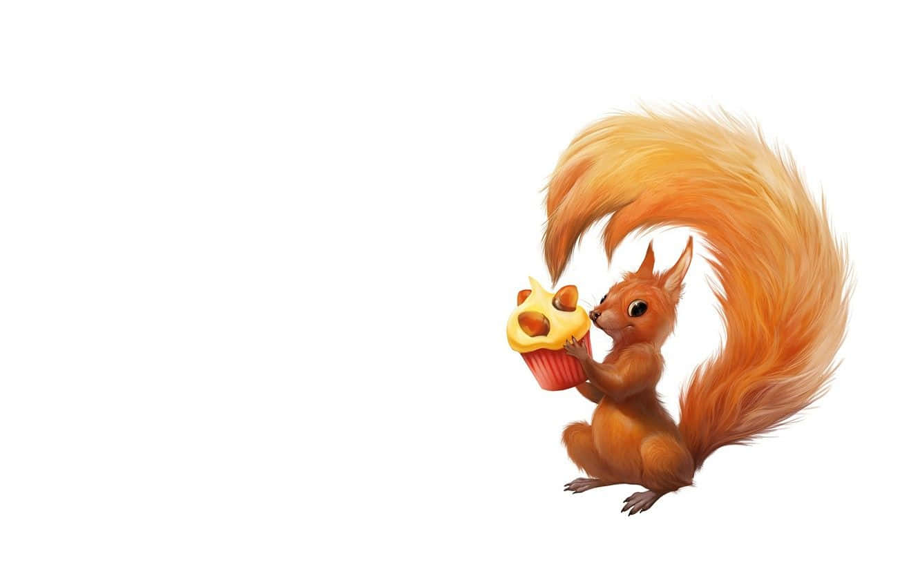 Sjov egern med nøddekage billeder