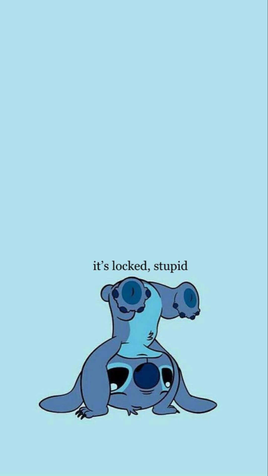 Funny Stitch Locked Phone Wallpaper Wallpaper