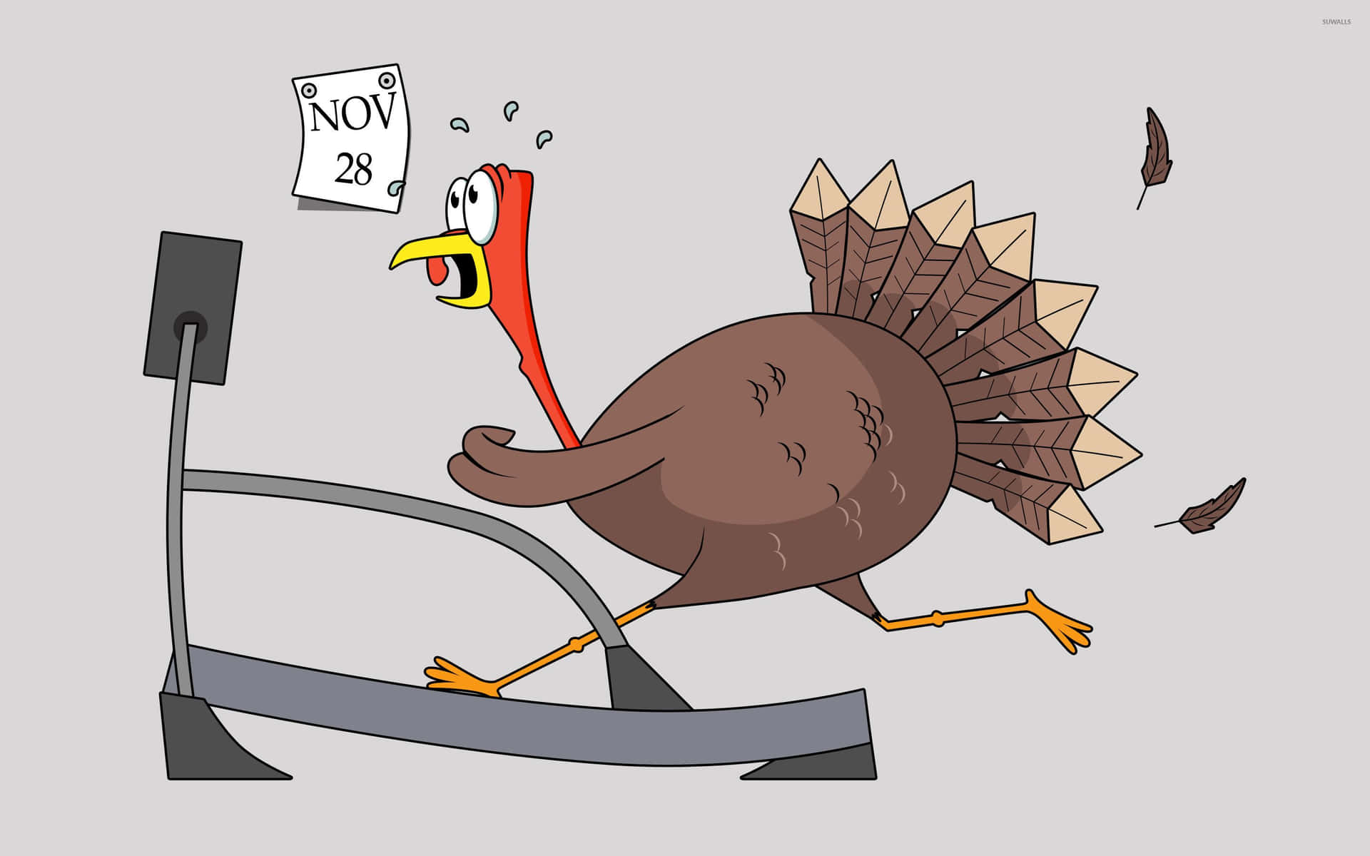 Funny Thanksgiving Running November 28 Wallpaper