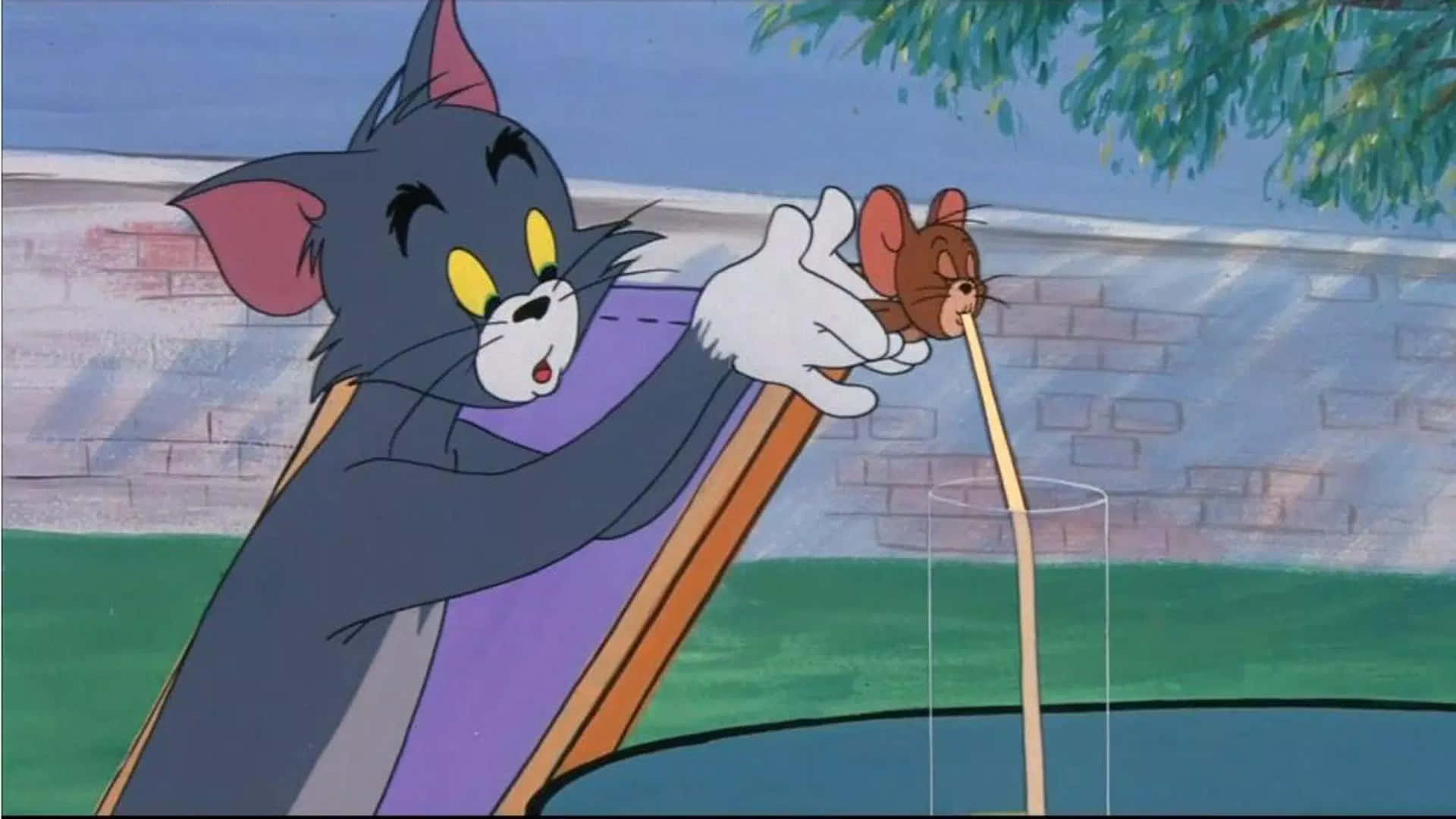 Sjov Tom Og Jerry Drikker usynlig Vand Billede