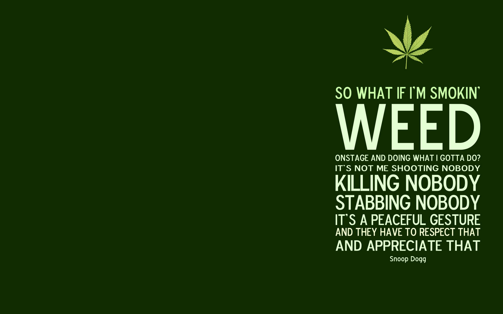 Funny Weed Minimalist Quote Wallpaper