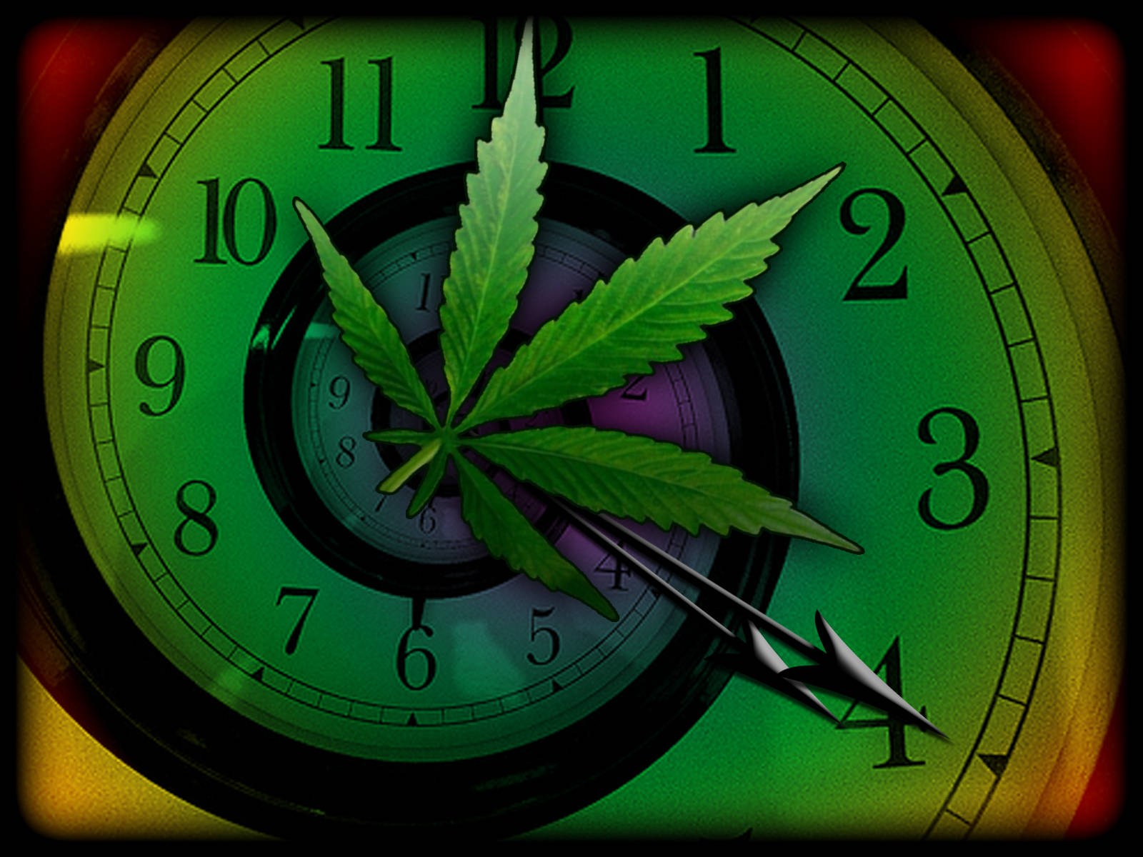 Funny Weed On Wall Clock Wallpaper