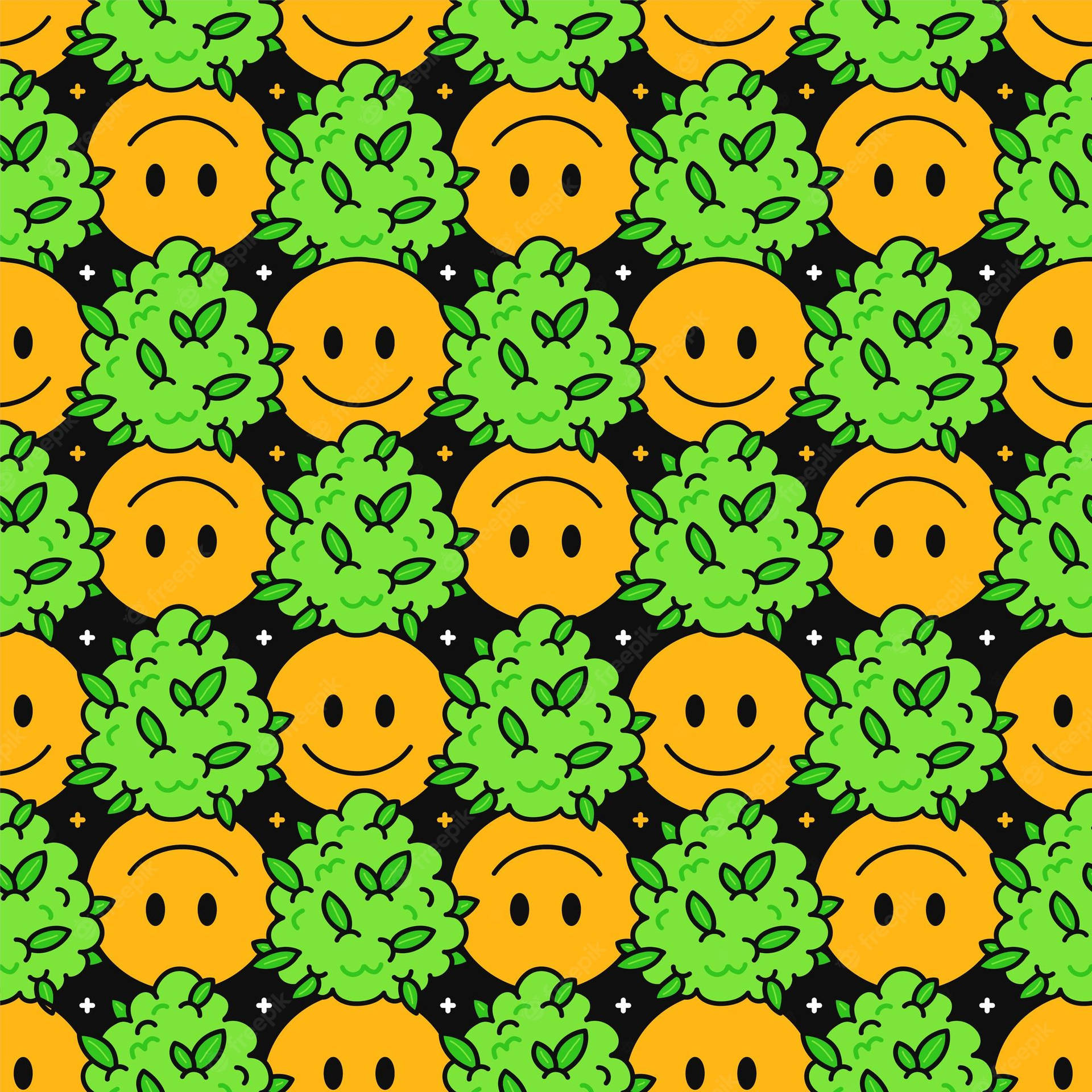 Funny Weed Smiley Face Wallpaper