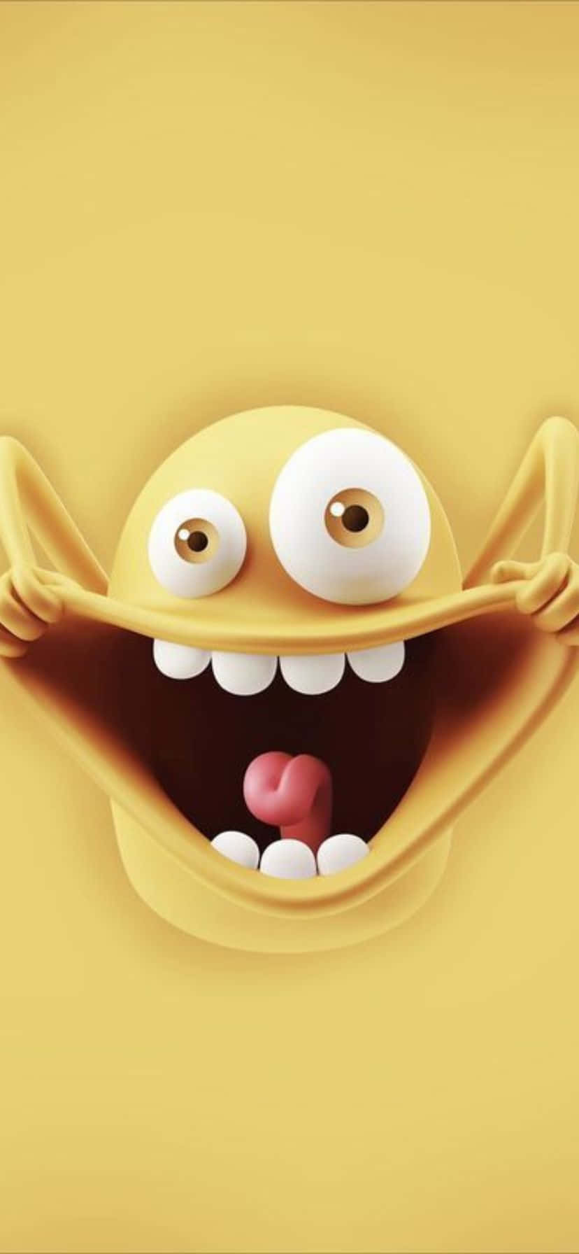 Funny_ Yellow_ Emoji_ Stretched_ Mouth Wallpaper